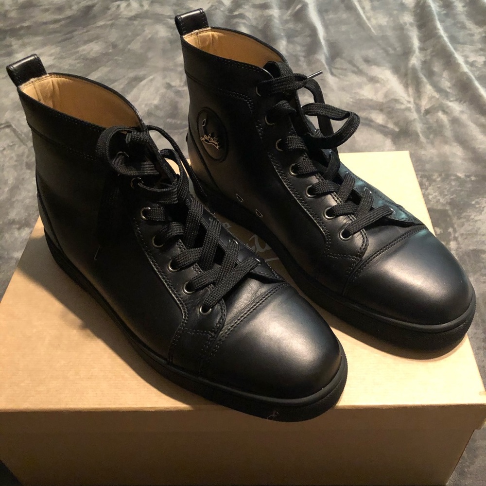 Christian Louboutin Leather High-Top Sneakers